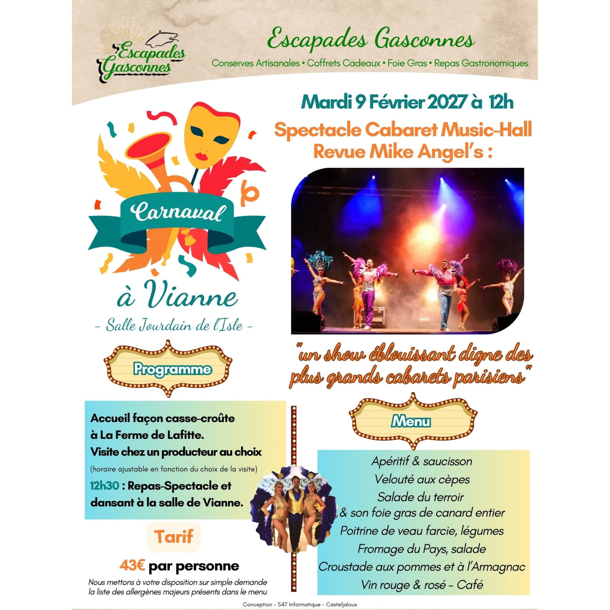Carnaval : Spectacle Cabaret Music Hall